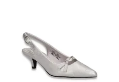 Easy Street Womens Emerin Slingback Pump - Silver