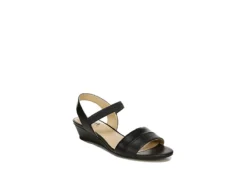 Lifestride Womens Yuma Wedge Sandal - Black