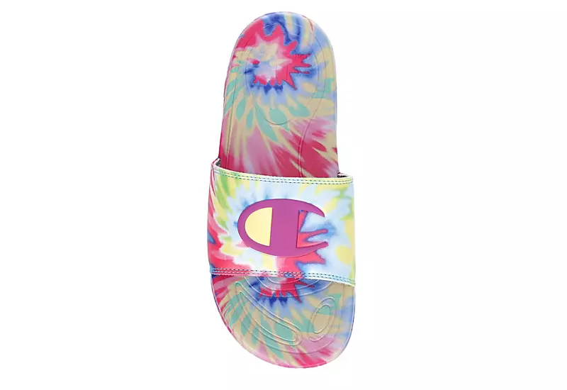 Champion Womens Mega Slide Tie Dye Slide Sandal - Pink - Image 6