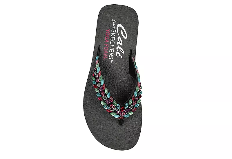 Skechers Womens Lovely Oasis Flip Flop Sandal - Black - Image 4