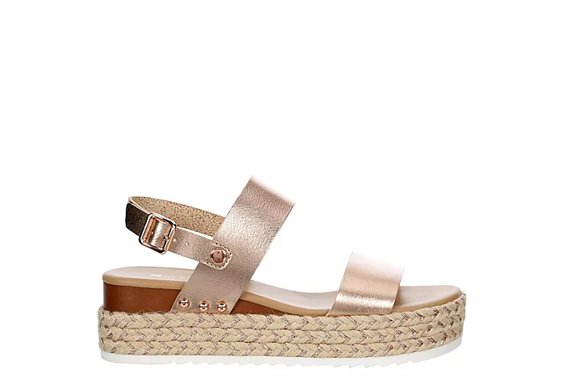 Xappeal Womens Amelia Wedge Sandal - Rose Gold - Image 2