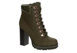 Limelight Womens Halle Lace-up Boot - Olive