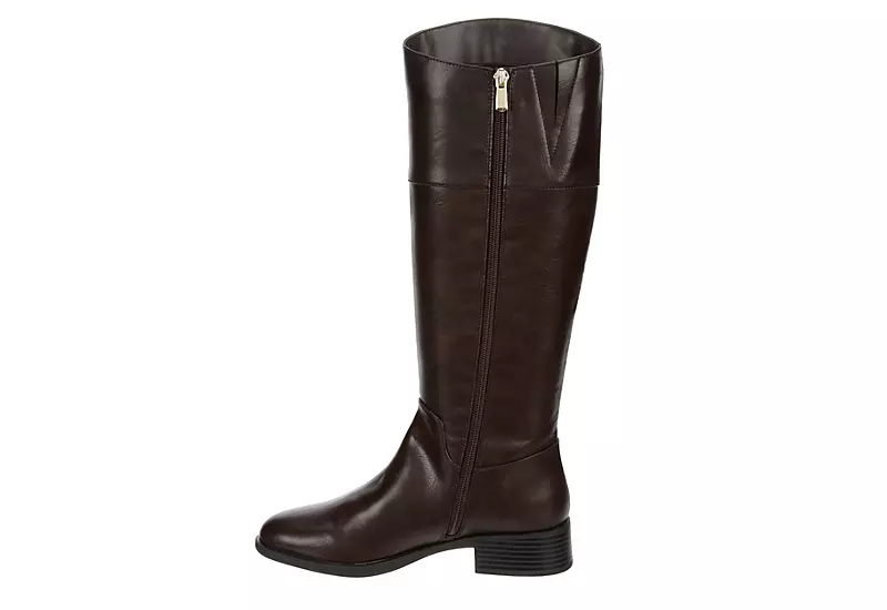 Michael By Michael Shannon Womens Brielle Wide Calf Tall Riding Boot - Dark Brown - Image 4