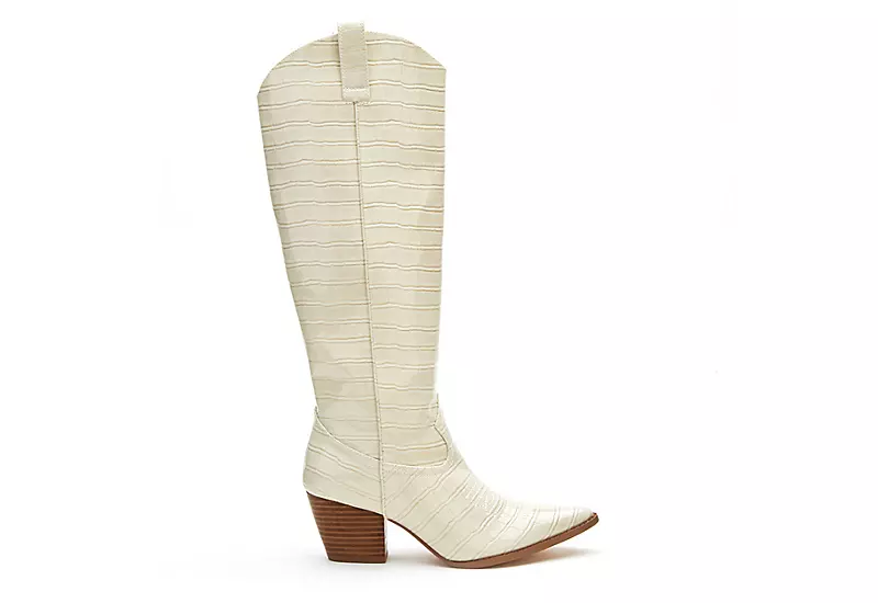Coconuts Womens Jax Tall Western Boot - Ivory - Image 2