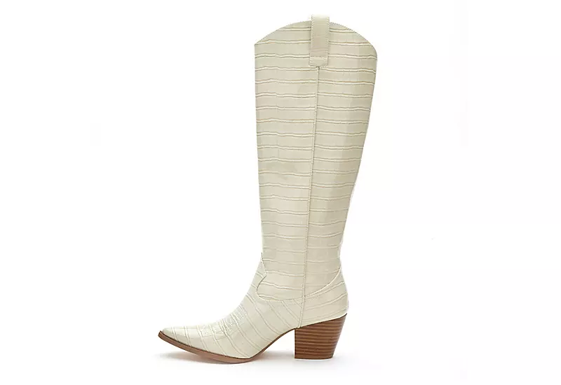 Coconuts Womens Jax Tall Western Boot - Ivory - Image 4