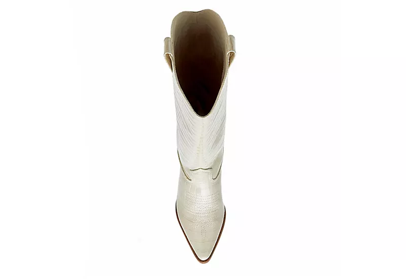 Coconuts Womens Jax Tall Western Boot - Ivory - Image 6