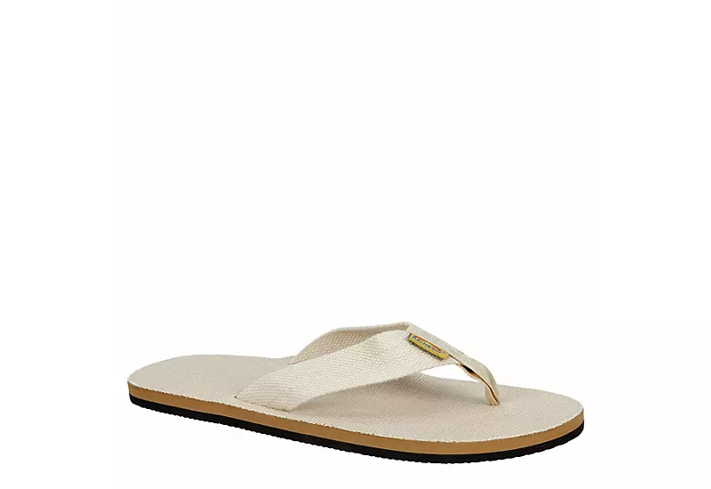 Rainbow Sandals Womens Single Layer Hemp Flip Flop Sandal - Natural